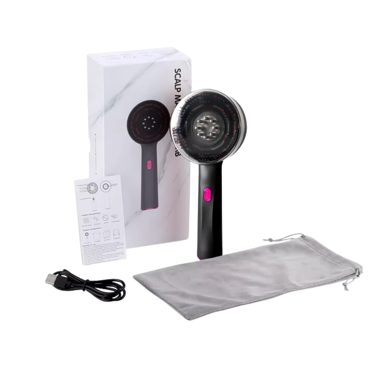 Zolira™ | Peine eléctrico para masaje del cuero cabelludo – Luz roja y aplicador de aceite – Anticaída y crecimiento capilar