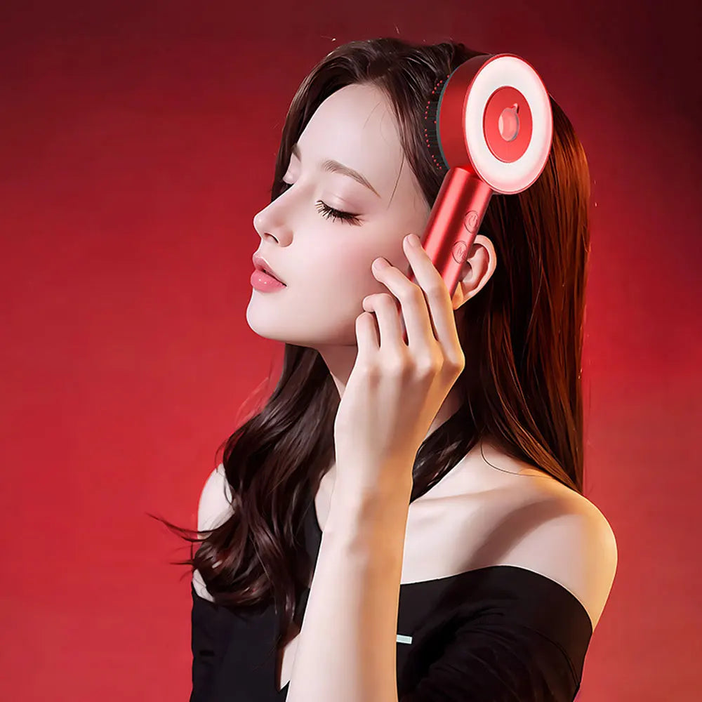 Zolira™ | Peine eléctrico para masaje del cuero cabelludo – Luz roja y aplicador de aceite – Anticaída y crecimiento capilar