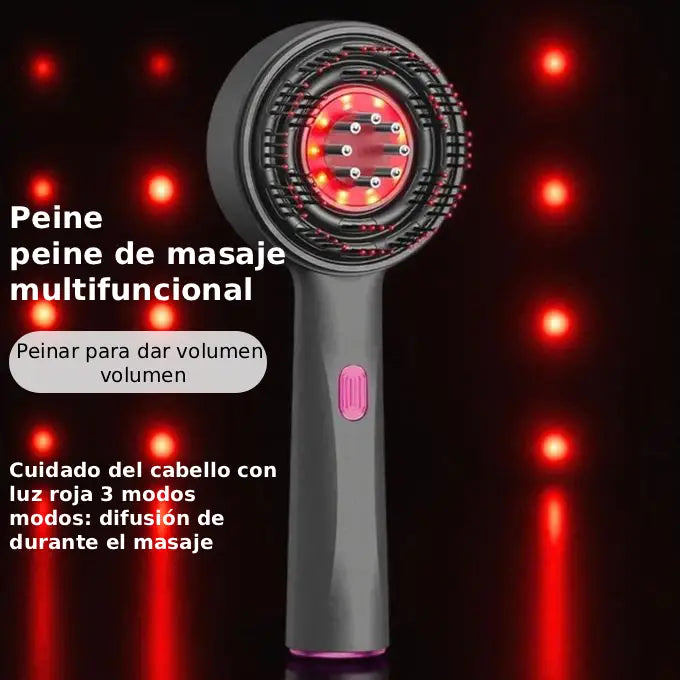 Zolira™ | Peine eléctrico para masaje del cuero cabelludo – Luz roja y aplicador de aceite – Anticaída y crecimiento capilar